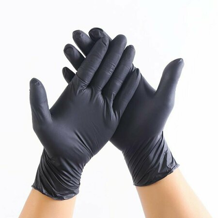 Basic Nitrile Disposable Gloves, 4 mil Palm, Nitrile, Powder-Free, S, 1000 PK, Black Blk4NitrileSC